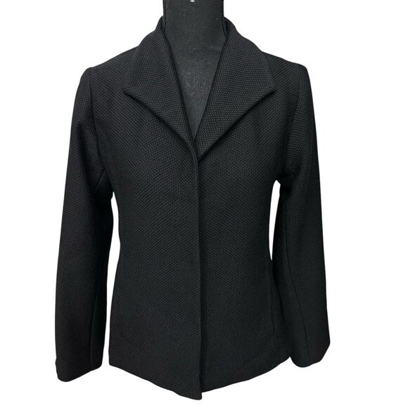 Eileen Fisher Women's High Collar Virgin Wool Jacket Black Size XS‎ Stretch Wool - Picture 1 of 16